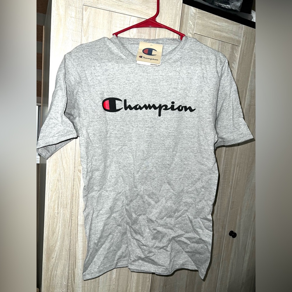Champion Heather Gray Logo Men's Tee
